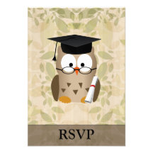 Cute Wise Owl Graduate Custom Invite