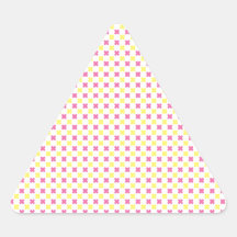 Cute Yellow and Pink X's Triangle Stickers