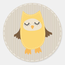Cute Yellow Owl Stickers