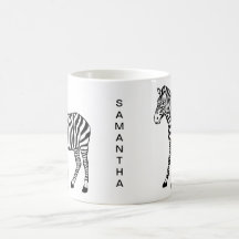 Cute Zebra Personalised Name Coffee Mug