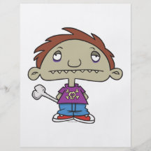 cute zombie kid cartoon character custom flyer