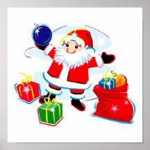 Cutesy Sant and gifts Print
