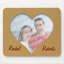 Cutout Cardboard Heart Photo Frame Mousepad