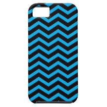 Cyan & Black Zigzag Pattern iPhone 5 Case