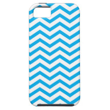 Cyan & White Zigzag Pattern iPhone 5 Case