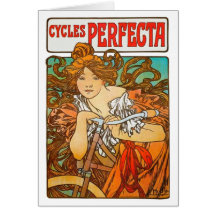 Cycles Perfecta, Alphonse Mucha Art Nouveau Greeting Cards