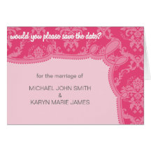 Cyndi Pink Save the Date Notecard