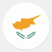 Cyprus Fisheye Flag Sticker