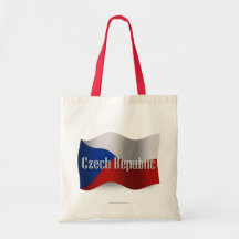 Czech Republic Waving Flag Tote Bags