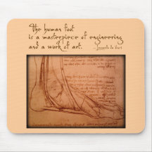 da Vinci: "The human foot is..." Mousepads