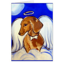 dachshund angel greeting cards