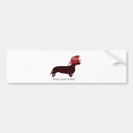 Dachshund Firefighter "Stay Low" Bumper Stickers