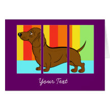 Dachshund in Rainbow Wallpaper Card