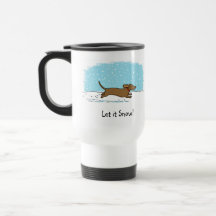 Dachshund Let it Snow - Happy Winter Wiener Dog Mugs