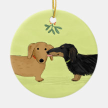 Dachshund Mistletoe Kiss - Wiener Dog Christmas Christmas Ornaments