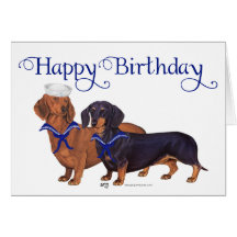 Dachshund Sailors Greeting Card