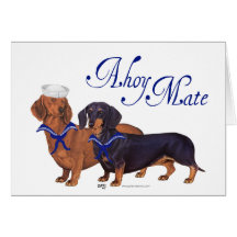Dachshund Sailors Greeting Cards