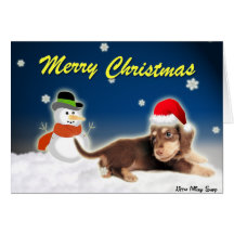 Dachshund Snowman (Customisable) Card