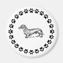 Dachshund with Pawprints Magnet