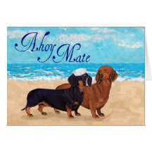 Dachshunds at the Beach Greeting Card