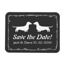 Dachshunds Save the Date Flexible Magnet