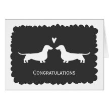 Dachshunds Wedding Congratulations Greeting Card