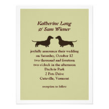 Dachshunds Wedding Invitation - Customisable Colou