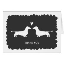 Dachshunds Wedding Thank You Greeting Cards