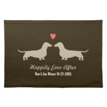 Dachshunds Wedding with Custom Text Place Mats