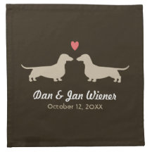 Dachshunds Wedding with Custom Text Printed Napkin