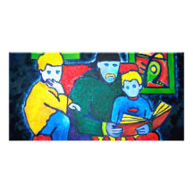 Dad and Boys Photo Greeting Card