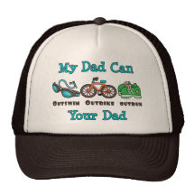 Dad Outswim Outbike Outrun Triathlon Cap Trucker Hats