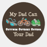 Dad Outswim Outbike Outrun Triathlon Stickers