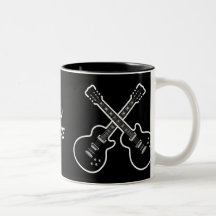 Dad Rocks -  Black & White Guitars Mug