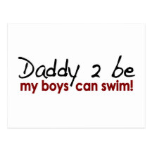 Daddy 2 Be Boys Can Swim Postcards
