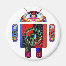 Daddy and Baby Android  -  Art101 by Navin Fridge Magnet