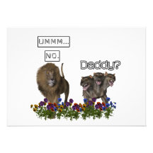 Daddy? asks the 3 headed dog. NO says the lion Personalised Invites
