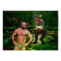 Daddy Satyrs in Briefs "Is It Satyrday Yet?" Card