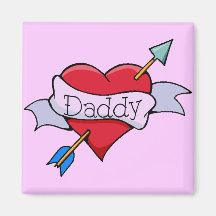 Daddy Tat Heart Refrigerator Magnets
