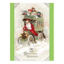 Daddy Xmas Motor Bus Postcards