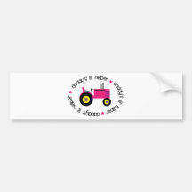 Daddy's Lil Helper Tractor Girl Bumper Sticker