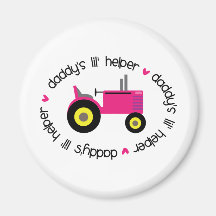 Daddy's Lil Helper Tractor Girl Refrigerator Magnets