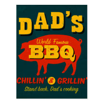 Dad's Cooking Post Card