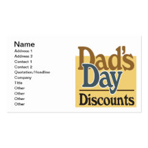 Dads Day Discounts Business Card