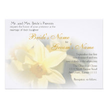 Daffodils Floral Wedding Custom Announcements