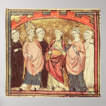 Dagobert I , King of Franks receiving the Kingdom Posters