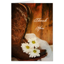 Daisies and Boots Bridesmaid Thank You Card