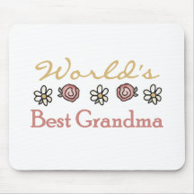 Daisies and Roses World Best Grandma Mouse Mats