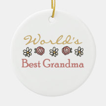 Daisies and Roses World's Best Grandma Gifts Christmas Ornaments