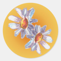 DAISIES by SHARON SHARPE Round Sticker